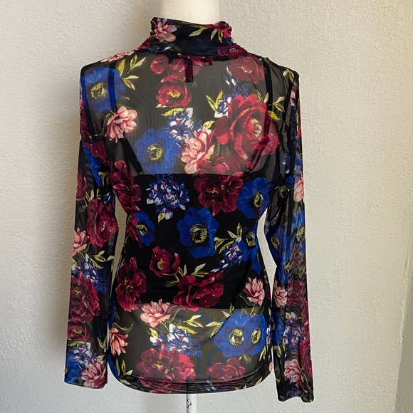 Floral Sheer Long Sleeve Blouse. Size M. White House Black Market - Picture 4 of 8